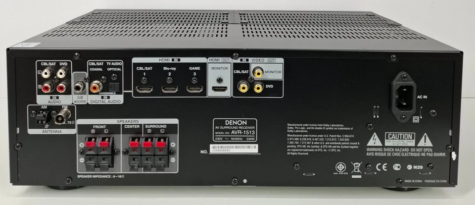 Denon AVRX1300 WBKE2 7.2 Surround AV-Receiver (Dolby Atmos, Bluetooth, Spotify) - Bild 4 von 4