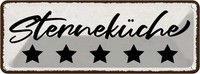 Blechschild 10X27 Cm SternenküChe KüChe Kochen Essen Deko Geschenk Metall Schild