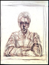 Alberto Giacometti Lithograph (Original Coa Signed Pen) Hand Numbered]