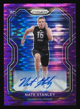 2020 PANINI PRIZM NATE STANLEY RC PURPLE PULSAR PRIZM ROOKIE AUTO #400 VIKINGS