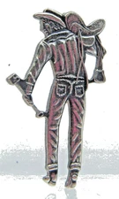 Vintage Levi Strauss Saddleman Sterling Silver Employee Pin Cowboy Saddle 925