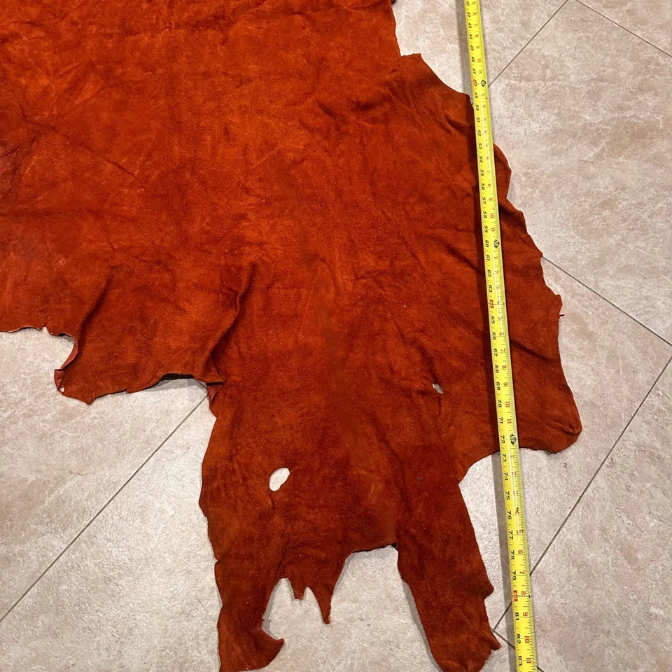 Pieza de tapicería grande de gamuza de cuero para suministros artesanales para ocultar proyectos hágalo usted mismo naranja Foto 3 de 4