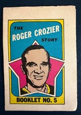 1971 - 72 O-PEE-CHEE NHL Hockey Card Booklet #5 Roger Crozier Original Vintage