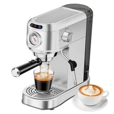 Espresso Machine 20 Bar, Compact Espresso Maker, Stainless Steel Expresso 