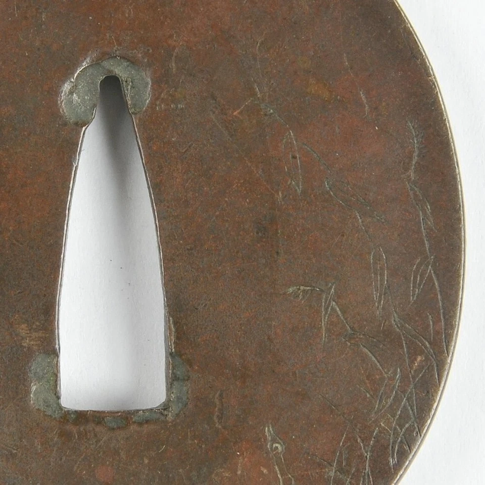 Antique Reeds w Duck Copper Tsuba Japanese Samurai Sword katana Sword from Japan - Image 3 of 4