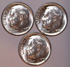 (3) 1963-D Roosevelt Dimes - About Uncirculated - #2551E - FREE SHIPPING