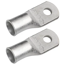 Wire Lugs Tinned Copper Marine 2pcs 1/0AWG 1/4in Battery Cable Terminal