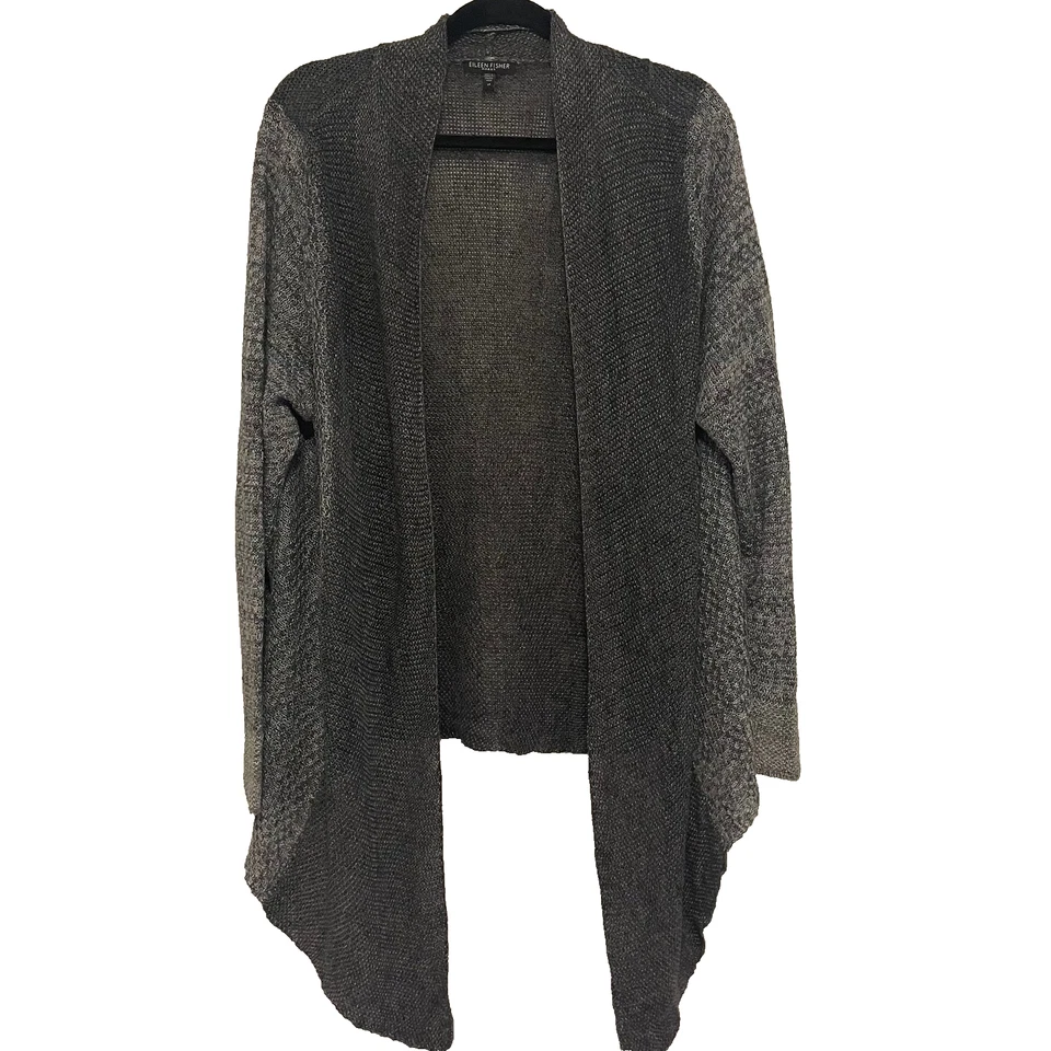 Cárdigan Eileen Fisher Twisted Linen Delave Stitch XL 100 % Lino Foto 2 de 4
