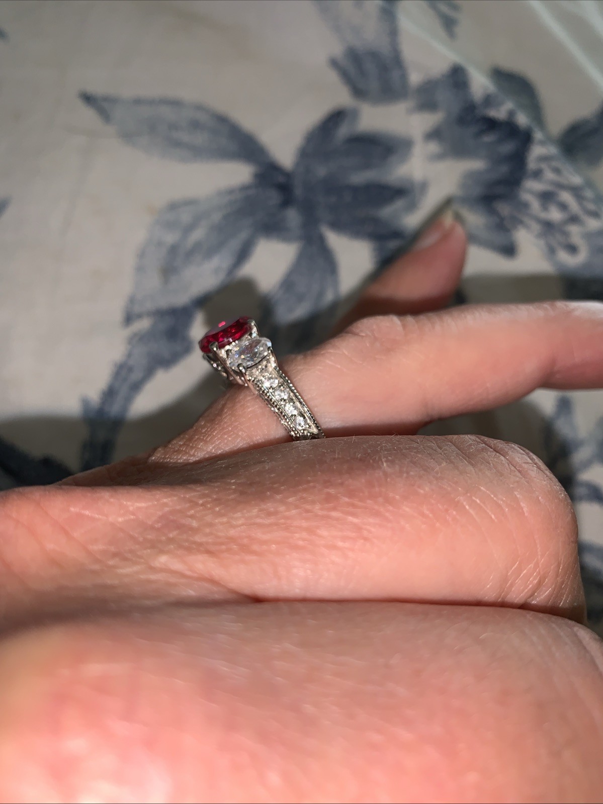 Lab Created Ruby Silver 925 Ornate Scroll All Sid… - image 8