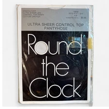Vintage Round The Clock Ultra Sheer Control Top Pantyhose Demi Ice