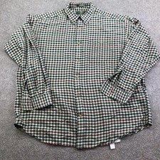 Vintage Orvis Shirt Mens XL Green Check Long Sleeve Button Casual Outdoor Cotton