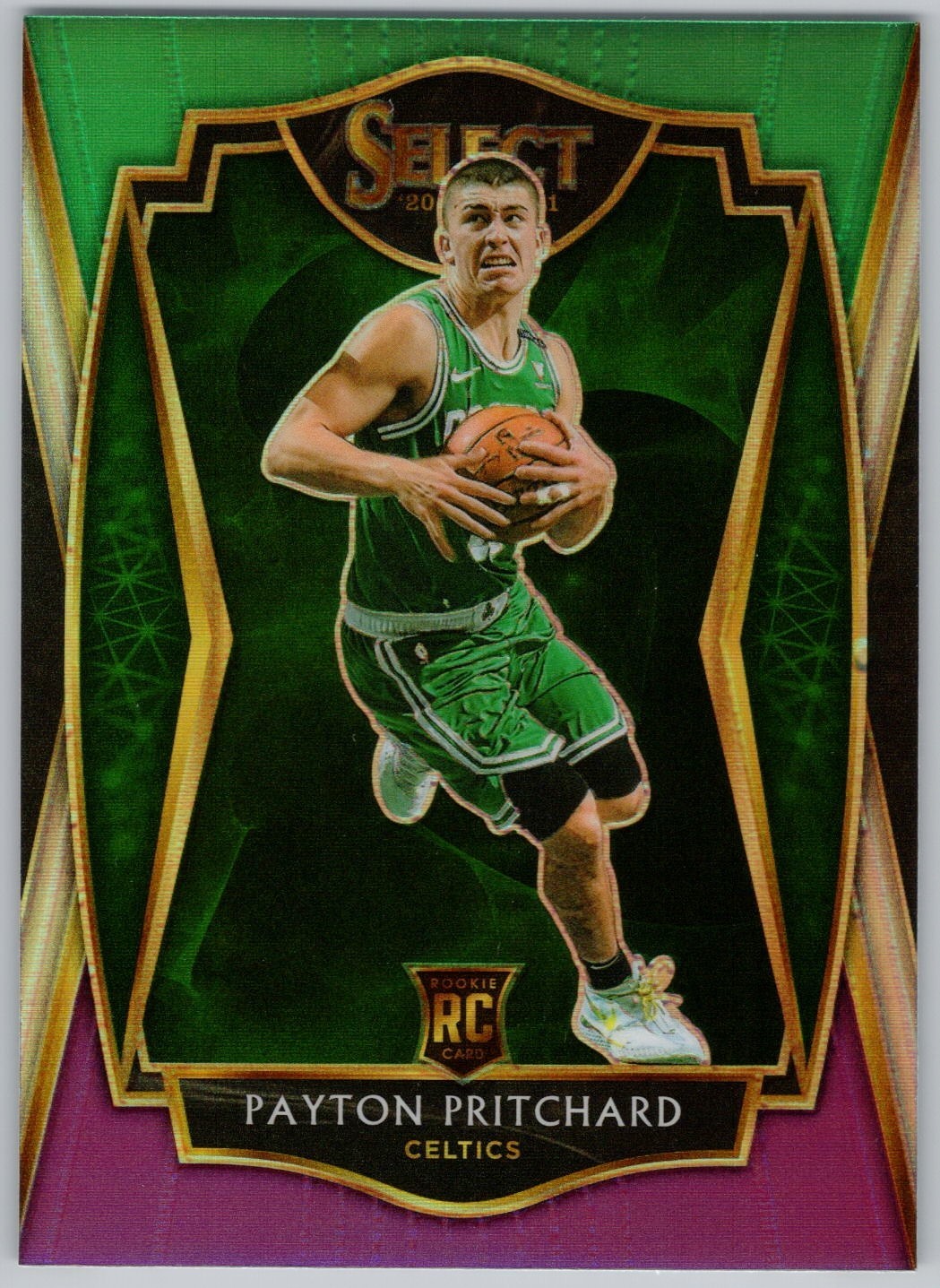 2020-21 Panini Select Premier Green White Purple Prizm #196 Payton Pritchard RC
