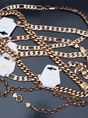 Necklaces 18 KT Italy, 18 KT GF, Bundle, 5 Pieces, Heavy, Excellent