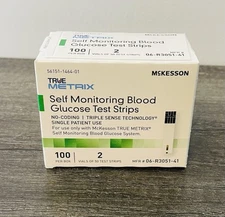McKesson TRUE METRIX Blood Glucose Test Strips 06-R3051-41 100 Pack. EXP 08/26