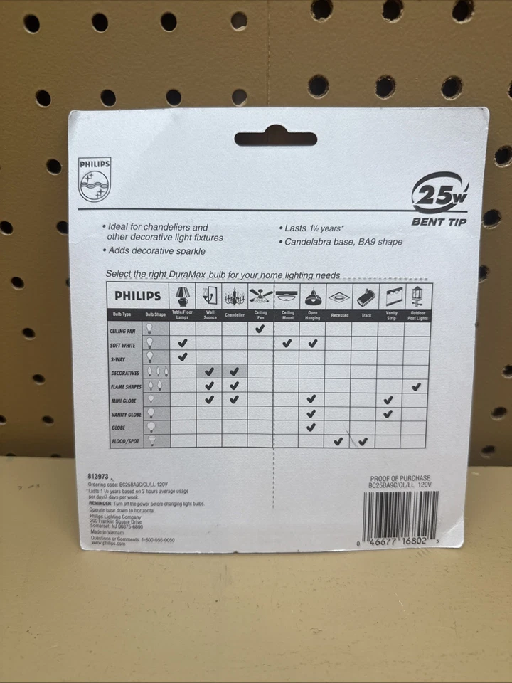 PHILIPS Duramax™ 25W Clear Bent Tip Candelabra Base (BA9) Bulbs (3 ct) READ DESC - Image 2 of 2