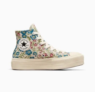  Converse Chuck Taylor Lift Platform 6 Women Shoes Floral Tapestry Green A11992C