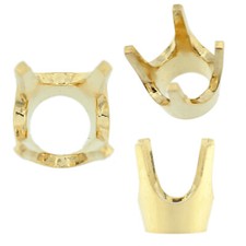 14K Yellow Gold Round V34 Low Base Head Setting Mounting 4 Prong 0.005ct-2.00ct