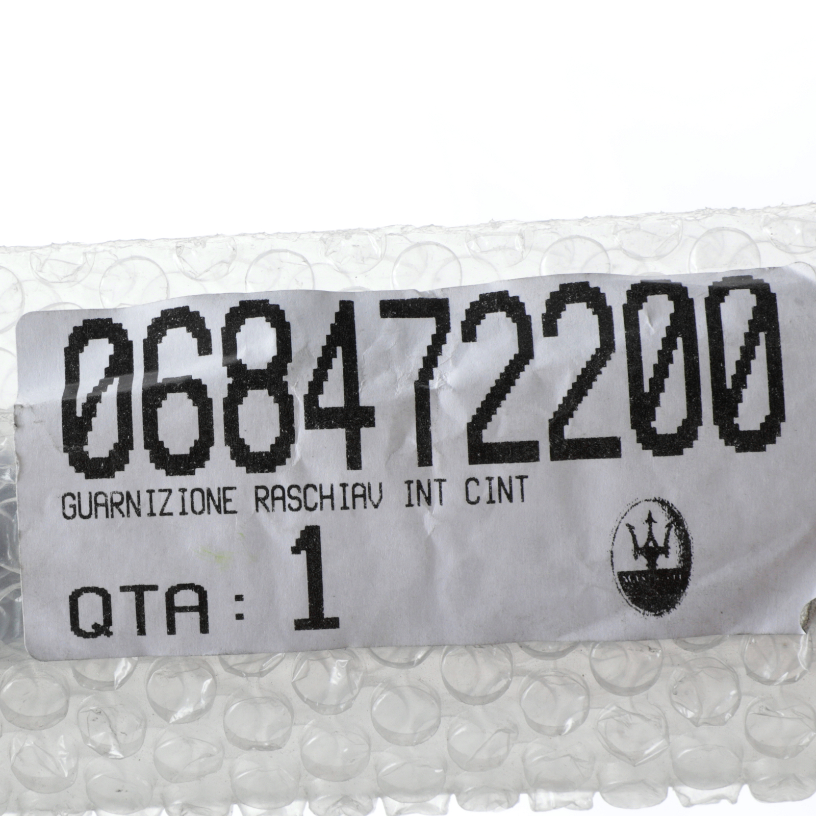 GENUINE MASERATI 2003-2012 Quattroporte LH Front Door Window Gasket 68472200