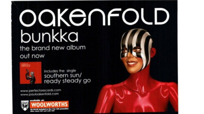 PTP50 ZEITSCHRIFTENWERBUNG 5X9'' OAKENFOLD; BUNKKA ALBUM