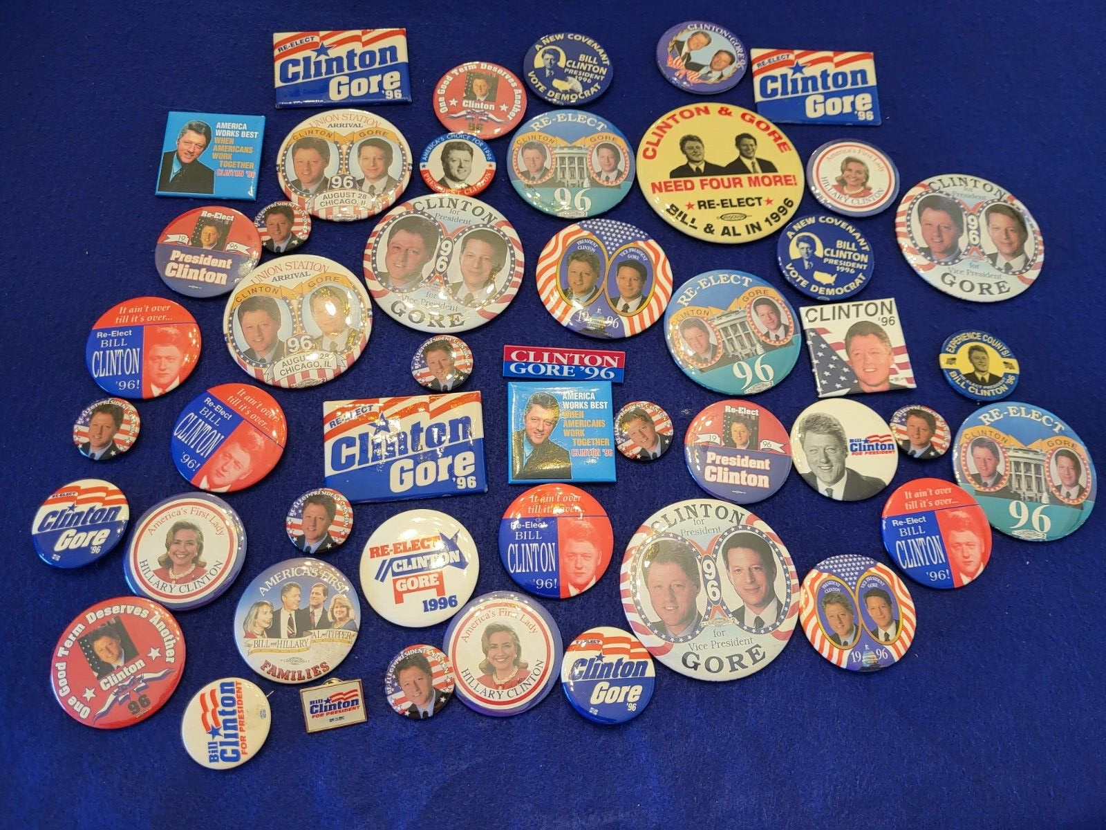 LOT OF 49 CLINTON/GORE 1996 PRESIDENTIAL PINS. | eBay