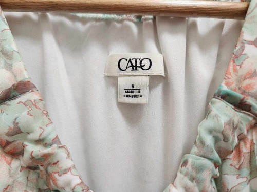 Women's CATO Sleeveless Scoop Neck Smocked Waist Hi-Low Pastel Floral Dress Sz S - Picture 8 of 8