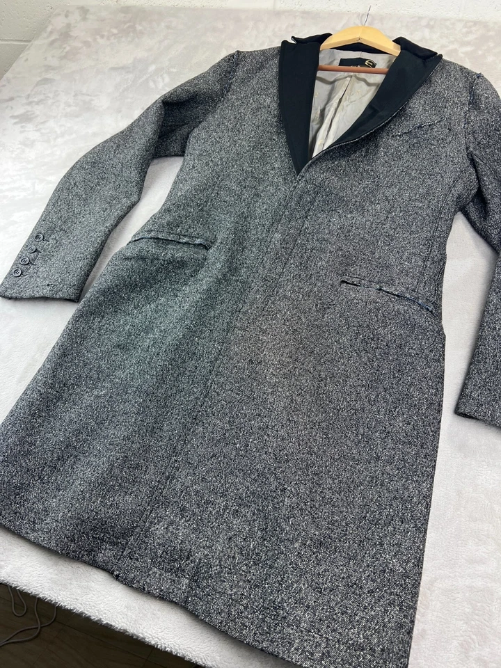 Canali SILK Wool Overcoat Size 50 M/L Designer Men's Coat Made in Italy Gray - Image 2 of 4