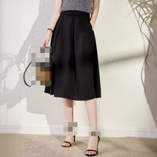 Womens Midi Skirt Summer 2025 Fashion Elastic Waist Slimming A-line Skirt Dress