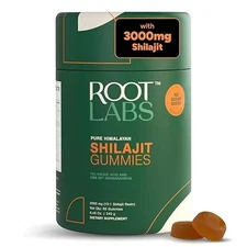 Root Labs Pure Himalayan Shilajit Gummies I No Sugar KSM-66 Ashwagandha,60 Gummy