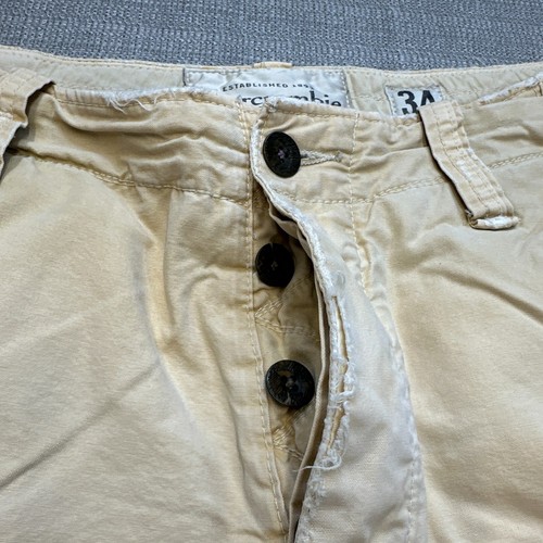 Abercrombie Fitch Cargo Shorts Mens 34 Beige Paratrooper Y2K - Picture 5 of 13