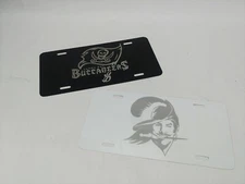 Tampa Bay Buccaneers Logo Car Tag Laser Engraved on Aluminum License Plate