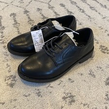 Children's Place Boys Black Dress Shoes Lace Up Oxfords Size 4 NEW