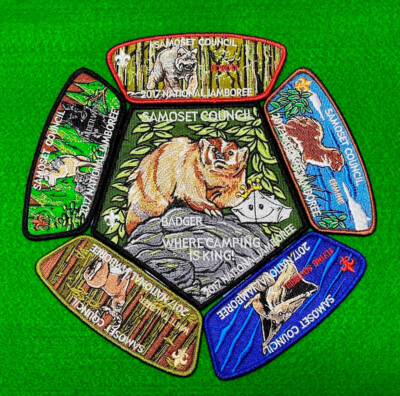 2017 Samoset Council National Jamboree 5 JSP and Back Patch Set, Mammals