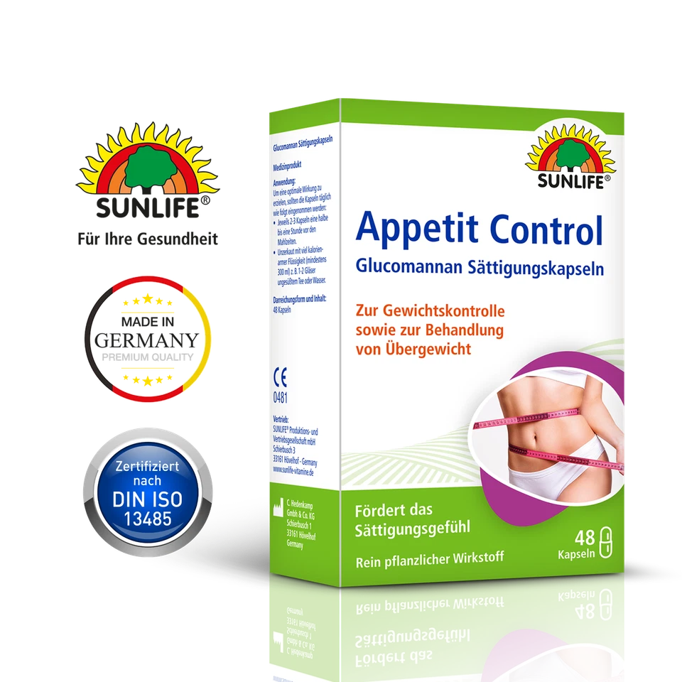 SUNLIFE® Appetit Control Glucomannan Kapseln Appetitkontrolle Diätunterstützung - Bild 4 von 4