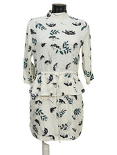 Ganni women's dress size 38 de white with pattern (S 7872)