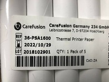 5 x CareFusion 36-PSA1600 Thermopapier Spirometer MicroLab (1 Paket)