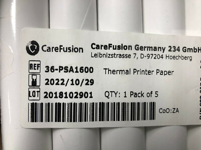 5 x CareFusion 36-PSA1600 Thermopapier Spirometer MicroLab (1 Paket)