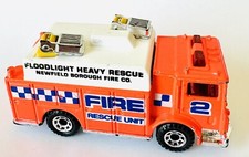 Matchbox 1991 Mack Auxiliary Power Truck Newfield Borough Fire Co Floodlight HR2