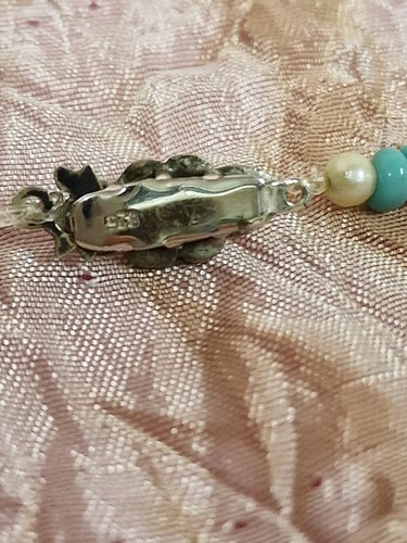 Collana Perle bigiotteria e Perline Vetro, Susta In Argento 925 vintage (V3) ^ - Picture 11 of 11