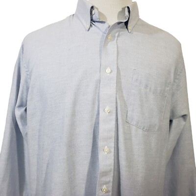 what size is a 17 34 35 dress shirt Puritan Dress Shirt Mens Size 17 34-35 Blue Solid Button Down Long Sleeve
