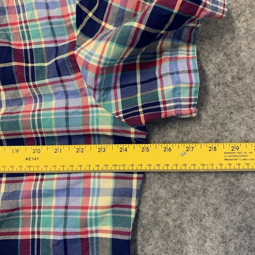 Ralph Lauren Shirt Mens L Multicolor Plaid Flesh Pony Short Sleeve - Picture 14 of 16