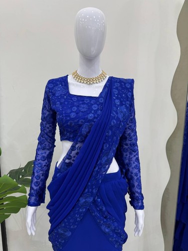 LEHENGA SAREE CHOLI NEW WEAR GEORGETTE WEDDING INDIAN PAKISTANI DESIGNER - Picture 5 of 7