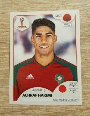 Panini World Cup 2018 160 Achraf Hakimi Morocco Morocco World Cup WC 18 Rookie Paris