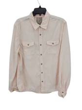 Guess Top Womens Large Peach Button Up Long Sleeve Boho Cottagecore Pockets Y2K