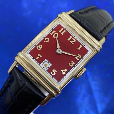 Vintage 1941 Man s HAMILTON LESTER Stunning Red Dial Fully Serviced & WARRANTY