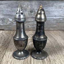 Antique Salt & Pepper Set Made in USA 4 1/2โ Height