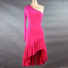 Latin salsa tango rumba Cha cha Ballroom Dance Dress Top Skirt F126 Hot pink