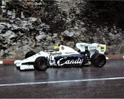 1984 AYRTON SENNA GRAND PRIX FORMULA ONE 8X10 PHOTO VINTAGE AUTO RACING TOLEMAN