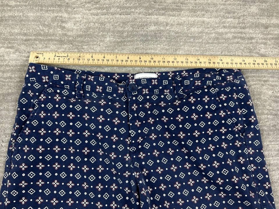 Pantalones Cortos Liz Claiborne Mujer 12 Azul Floral Clásico Medio Chino Foto 4 de 4