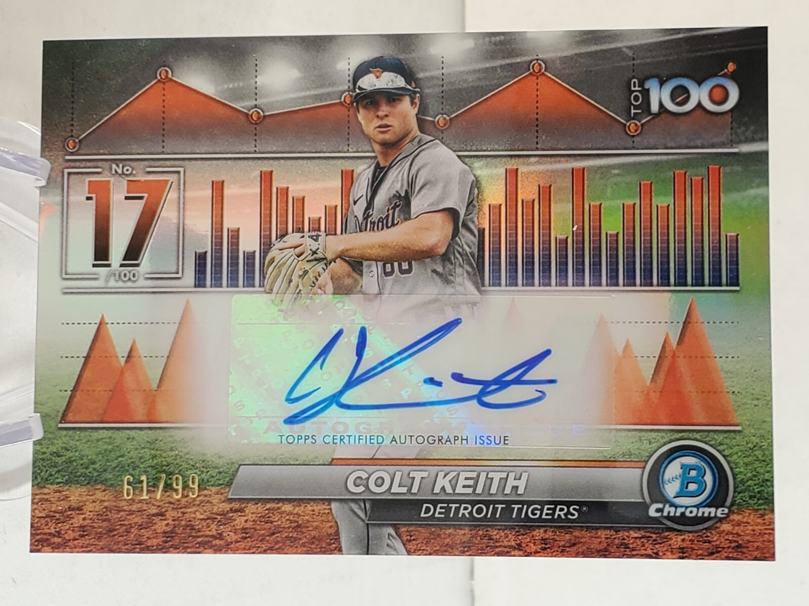 Colt Keith 2024 Bowman Chrome Scouts Top 100 Rookie Auto /99 Detroit Tigers RC