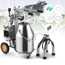 CREWORKS 25L Electric Cow Milking Machine Milking Equipment Stainless Steel US